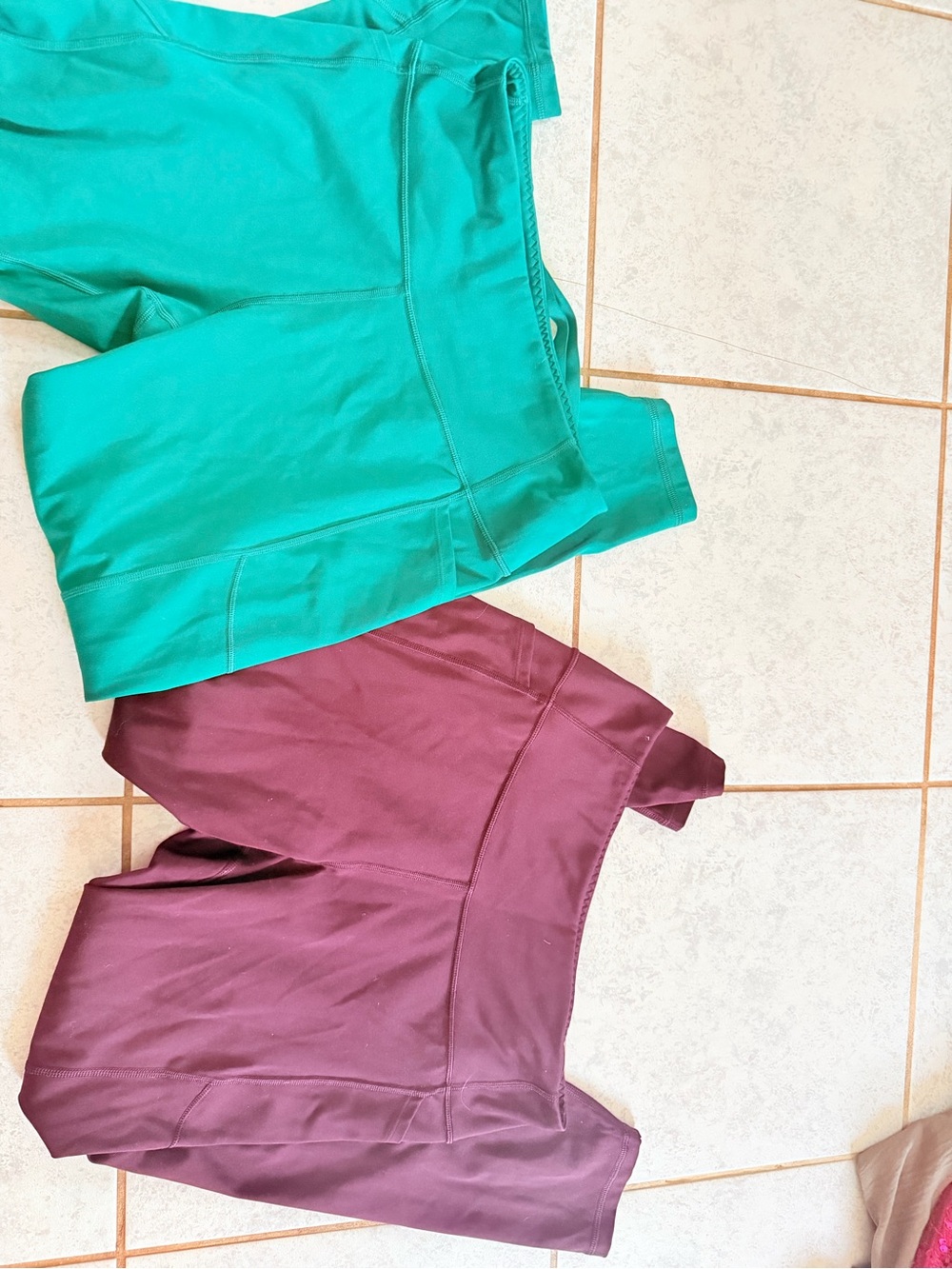 Victoria's Secret Bright Teal/ Maroon leggings
